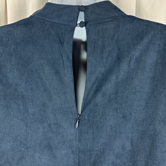 TCEC Womens Sleeveless Draped Cowl Neck Dress Large Polyester Blue Size L - Picture 3 of 7